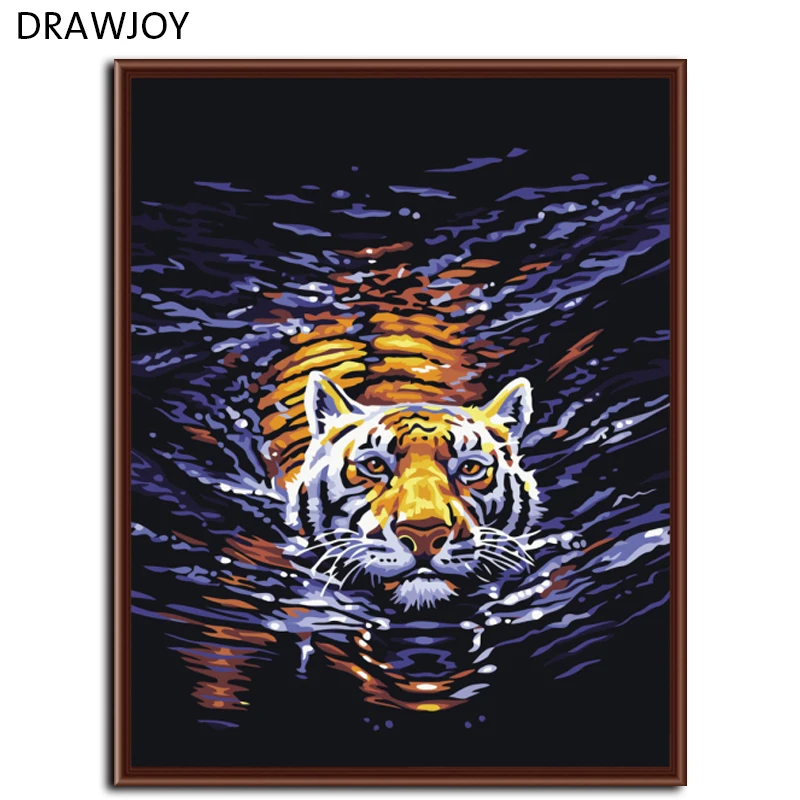 Набор для рисования по номерам на холсте с изображением тигра | Дом и сад