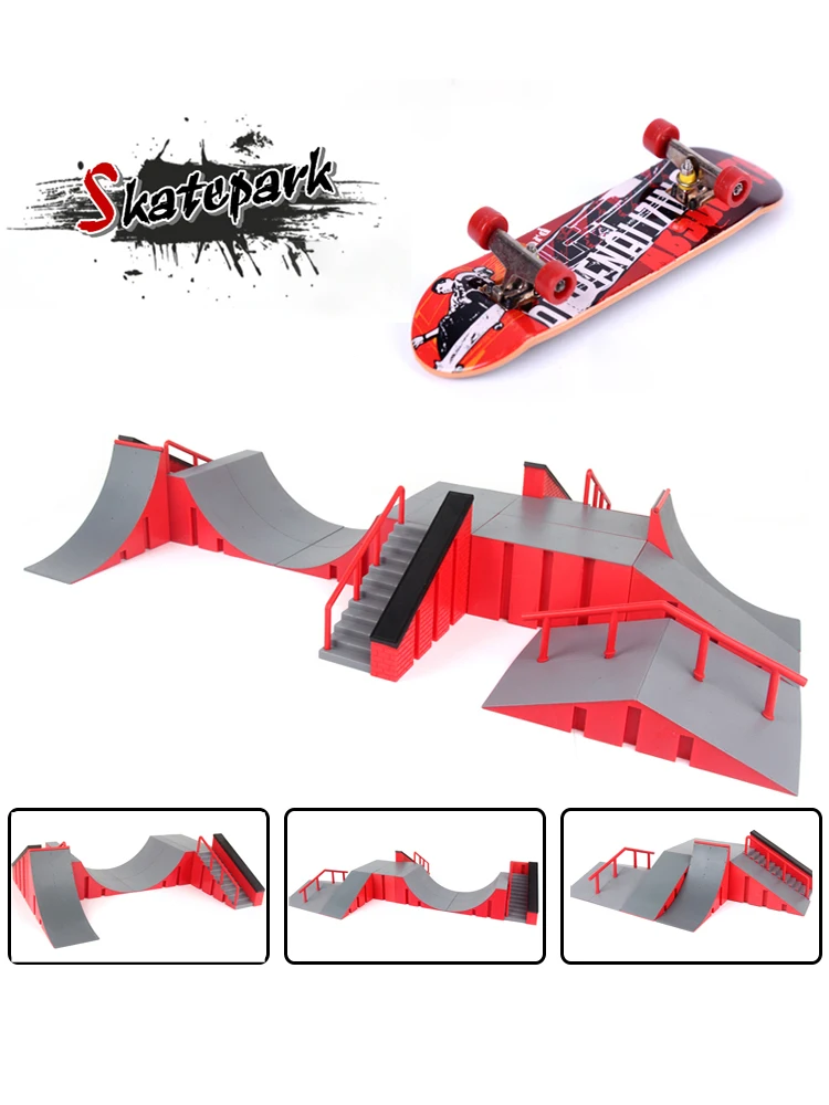 Mini monopat&iacute;n de juguete para ni&ntilde;os, parque de patinaje para TechDeck, diapas&oacute;n, rampas, diapas&oacute;n, Ultimate Park, tablero de entrenamiento-0