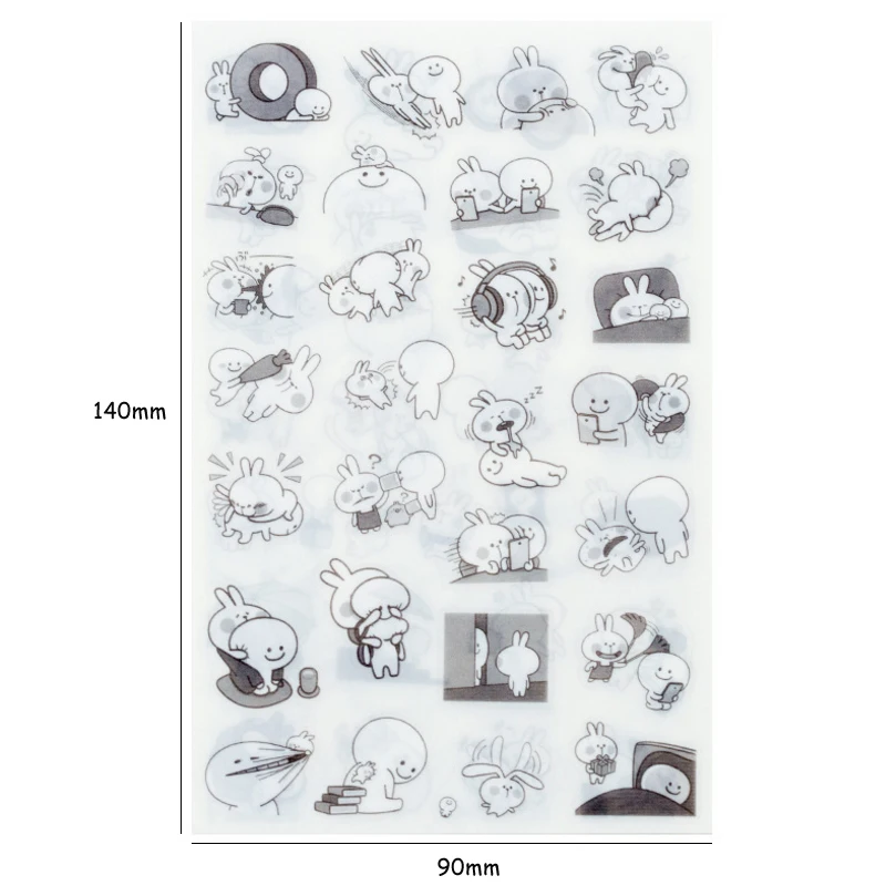 

20packs/lot kawaii Crazy Rabbit Stickers Diary Planner Paper Self-Adhesive Scrapbooking Decoration Stationery Wholesale