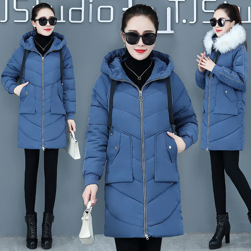 Женская куртка с хлопковой подкладкой длинная теплая парка меховой K1015 новинка