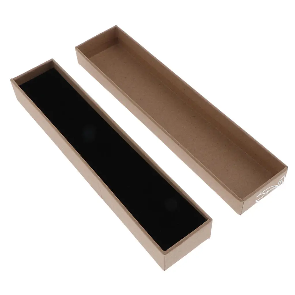 

Sponge Raffia Filled Cardboard Kraft Paper Necklace Jewelry Box Gift DisplayCase