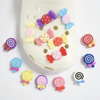 1pc colorful candy shoe charms buckle pvc garden shoe croc jibz girls sweet decoration accessorie kids party x mas gifts