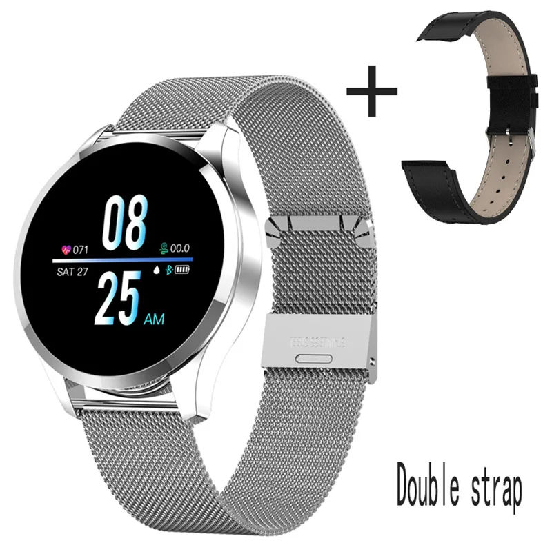 Double-strap-sr Умные часы Q9, водонепроницаемые, gps, дистанция, Bluetooth, умные часы, для мужчин, пульсометр, фитнес-трекер, Q8, браслет, Android, IOS - Цвет: Double-strap-sr