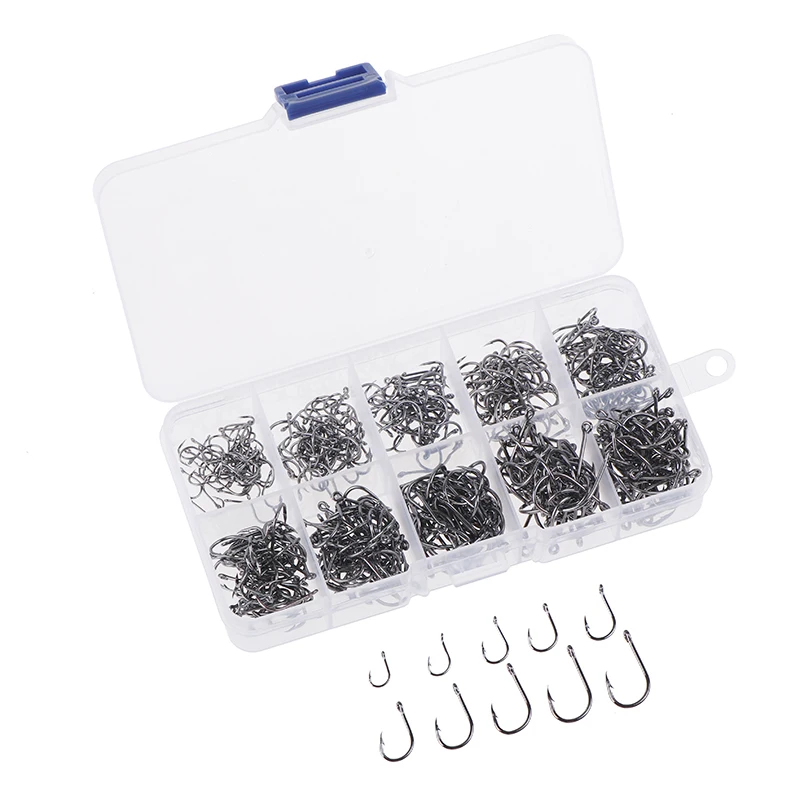 

500pcs Fishing Hooks Set Carbon Steel Single Circle Fishhook Fly Fishing Jip Barbed Carp Hooks Sea Tackle Accessories