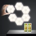 Сенсорный светодиодный ночсветильник сделай сам 1-6 шт., чувствительный шестиугольный, квантовая лампа, модульные шестиугольные, креативное украшение, настенная лампа