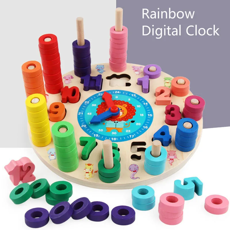 

Дошкольные деревянные игрушки Монтессори, геометрическая форма, количество чисел, подходящие для рыбалки, Цифровые Детские Игрушки для ран...