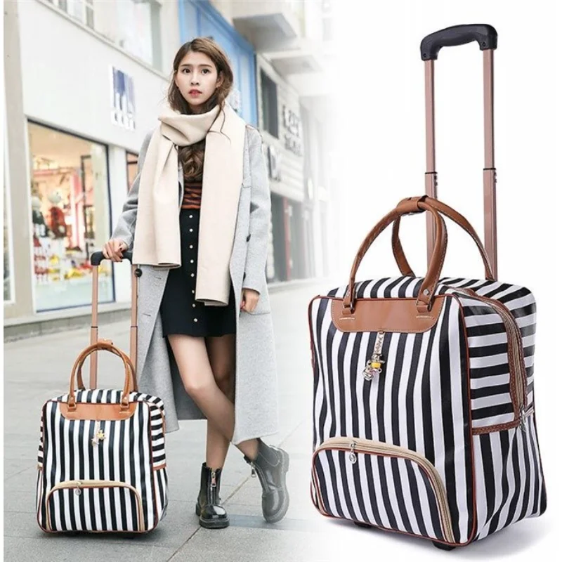 

Women travel Bag Business Boarding backpack ON wheels carry on backpack large capacity Travel Rolling Luggage girl Suitcase Bag