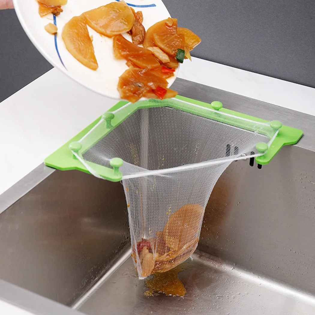 

Kitchen Filter Holder Leftovers Sink Strainer Bag Mesh Net Hanging Garbage Storage Rack Anti Clogging Kitchen Accessories