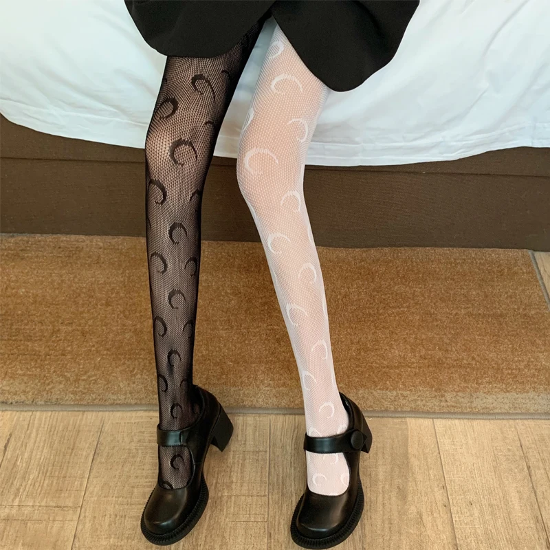 

Sexy Moon Fishnet Stockings Women Sweet Cute Lolita Stocking Girls Spring Thin Black Pantyhose Flexibility Lolita Lace Stockings