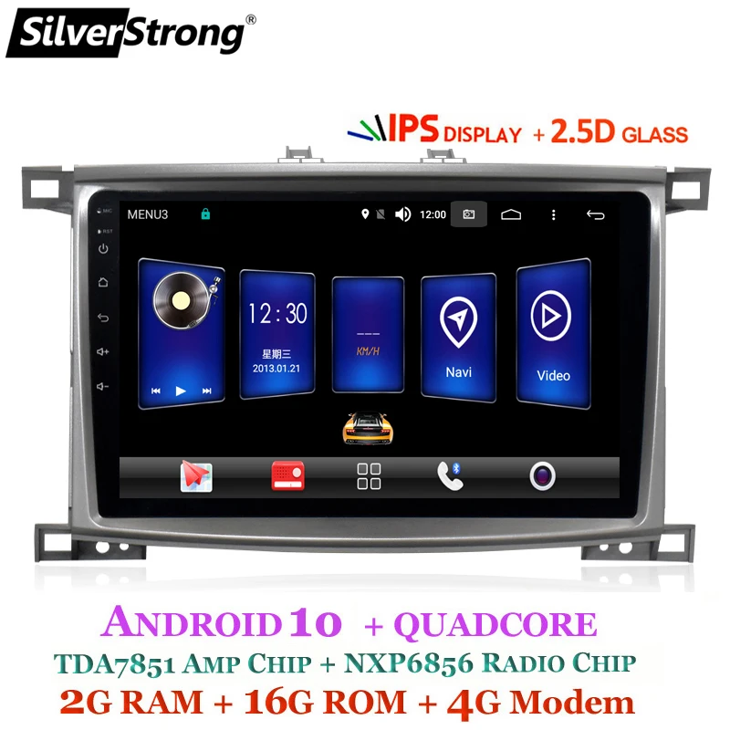 SilverStrong Android10.0 10,1 дюймов LC100 автомобильный DVD навигатор для Toyota Land Cruiser100 LX470 gps ГЛОНАСС land cruiser 4500,4700