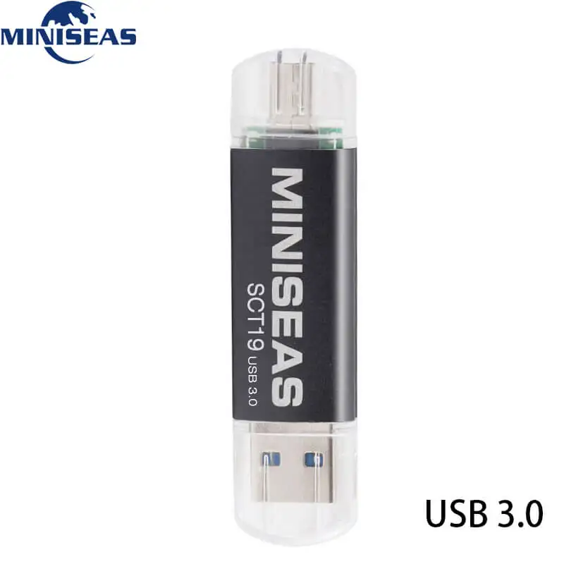Black Usb 3,0 Miniseas OTG USB флеш-накопитель для смартфонов/планшетов/ПК 8 ГБ 16 ГБ 32 ГБ 64 Гб 128 ГБ флеш-накопитель высокоскоростной флеш-накопитель - Цвет: Black