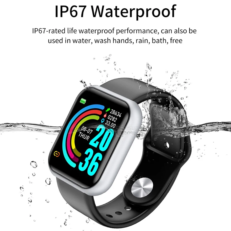 2020 y68 smart watch men women fitness tracker smart bracelet heart rate blood pressure monitor d20 smartwatch for android ios free global shipping