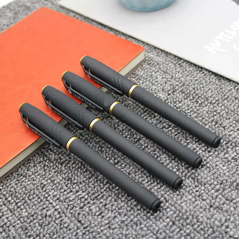 2022 12pcs Large Capacity 1.0mm Signature Pen Water Black Carbon Bold Office Public Neutral Business Water-based Refill - купить по
