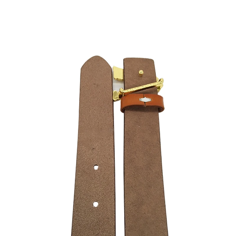 

Classic Split Leather Women and Men Luxury Brand Gold Buckle Gift Belt Waist Cummerbunds