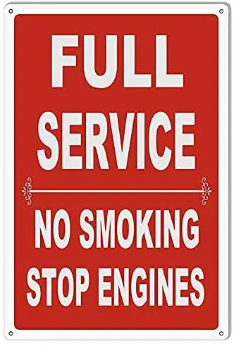 

No Smoking Metal Warning Signs In Public Places Full Service No Smoking Stop Engines Metal Decorative Panels 8x12 Inches