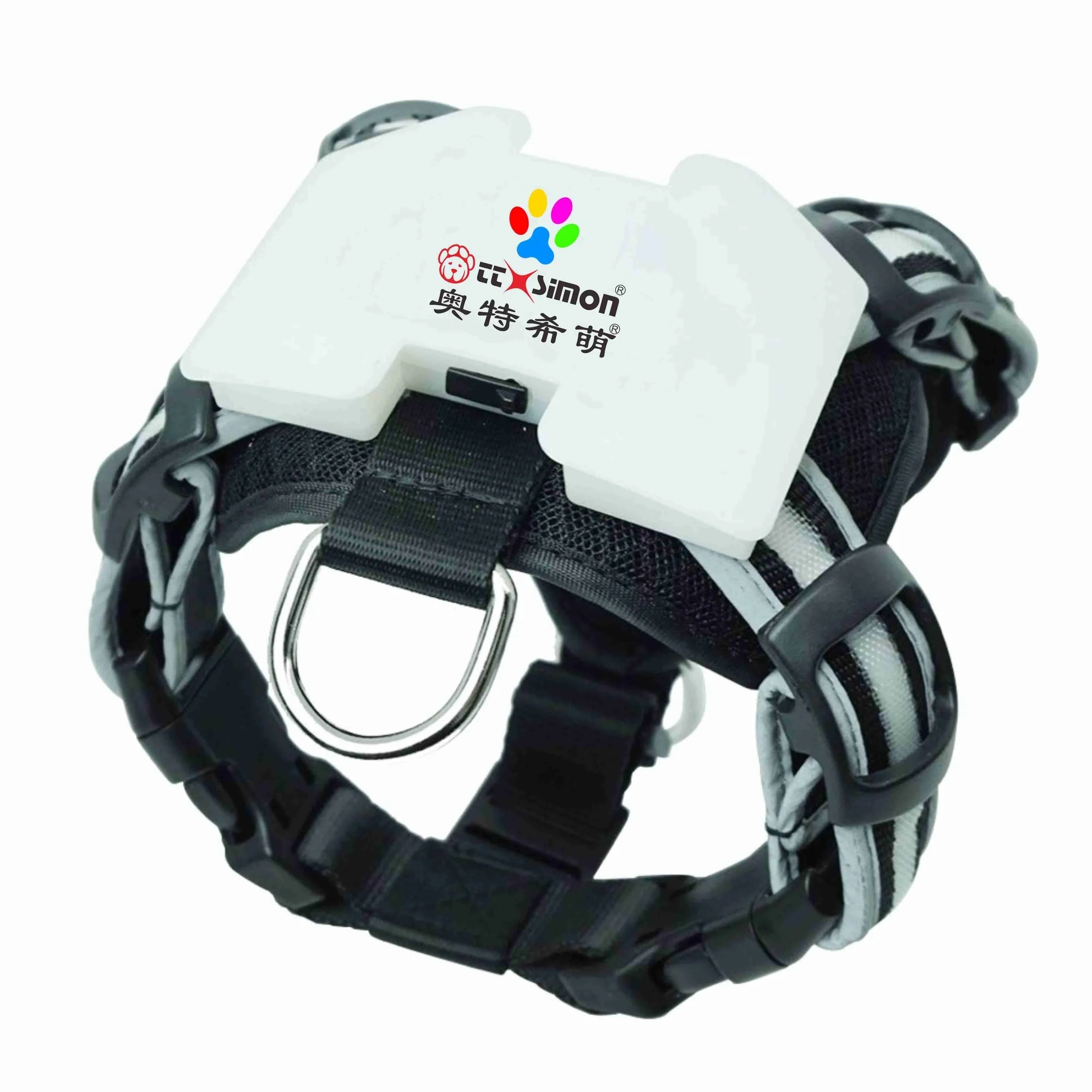 

collar with dog led light cc cimon Polyester Dog Harness And Leash