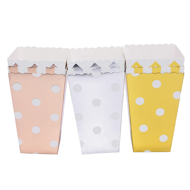 Коробка для попкорна из розового золота 12 шт. коробка вечеринки в честь Дня