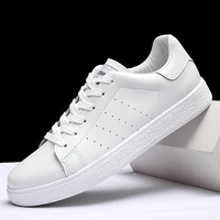 men skateboard shoes spring casual imitation leather flat shoes white male sneakers light breathe comfort outdoor trainers