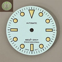 for skx007 28 5mm green luminous convex orange nail watch dial no calendar 007 dial modification for nh354r36 movement