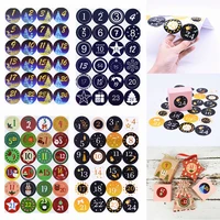 24pcssheet merry christmas advent calendar number paper sticker seal label christmas cookie candy gift packaging stickers decor