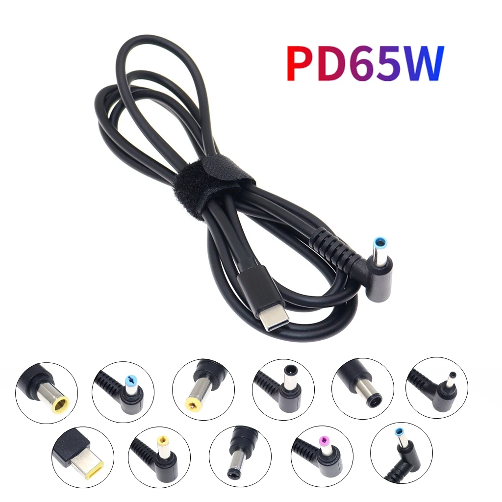 USB Type C PD Charging Cable Cord Dc Power Adapter Jack Converter to 13 Plugs Male for Lenovo Asus Dell Hp Laptop Charger