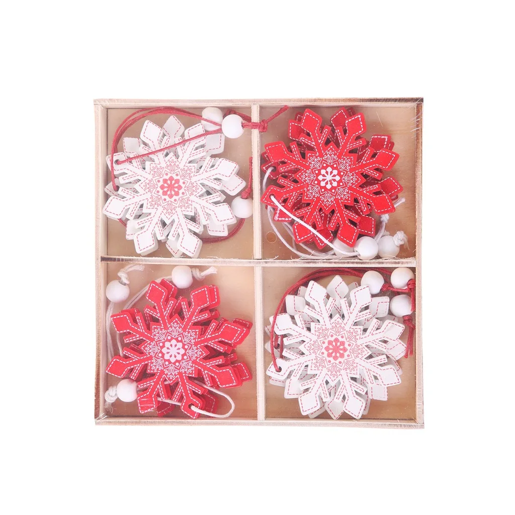 12pcs style 6 12 шт./кор. Мульти Стиль дерево Рождество Декор для дома Рождество елка кулон Санта Клаус Лось новогодняя елка Рождественские украшения - Цвет: 12pcs style 6