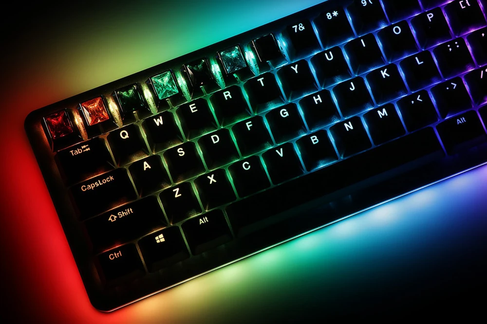 sadan silver gem backlit silver artisan keycaps for mx stem mechanical keyboards yellow pink blue red green purple black free global shipping