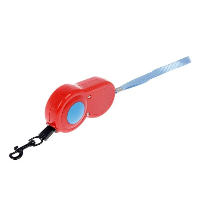 Рулетка эргономичная в ладонь поводок-лента со светоотражающей прошивкой 3 м до 12