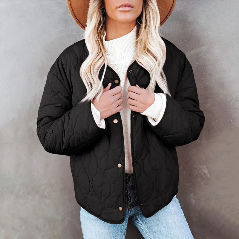 2021 Winter Ladies Outwear Two-side Wear Full Sleeve Female Parkas Women Elegant O-neck Thicken Coat Solid Casual Jackets