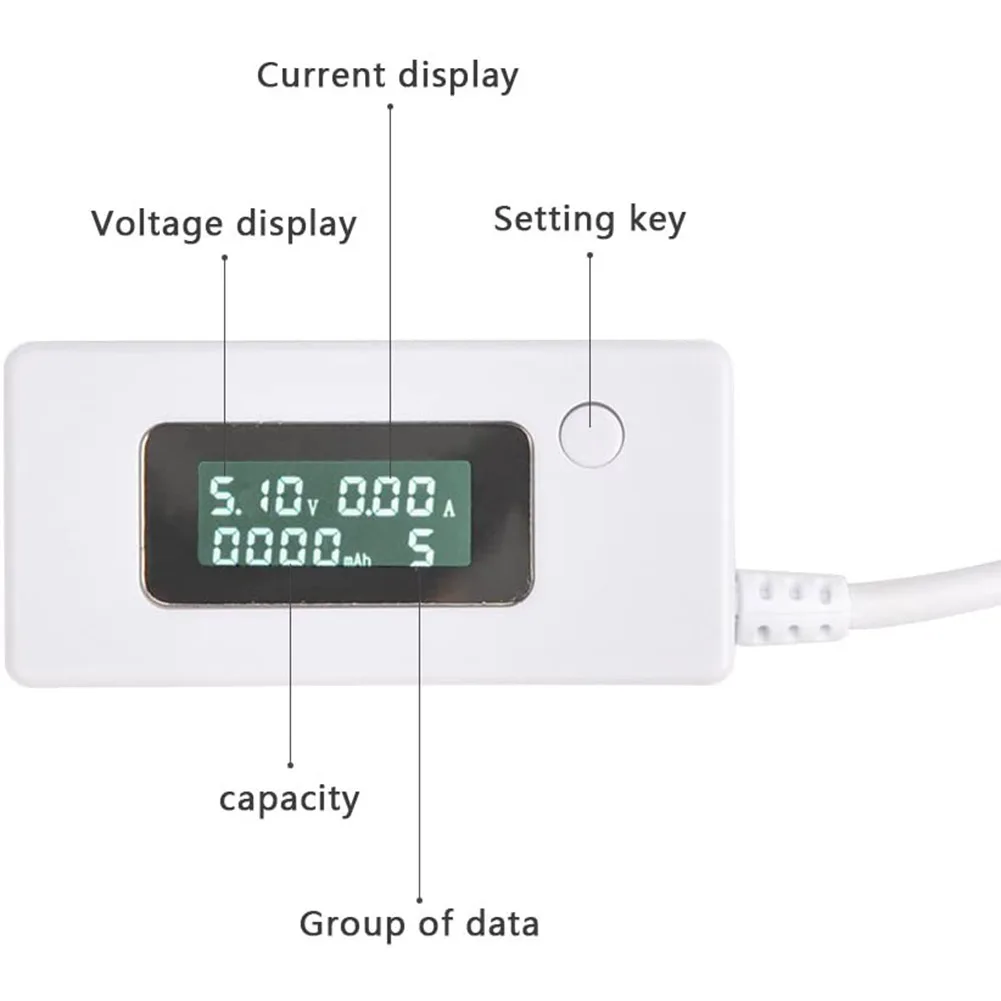 LCD Digital Display USB Power Meter Voltage Current Discharge Capacity Tester Electric Frequency Factor | Инструменты
