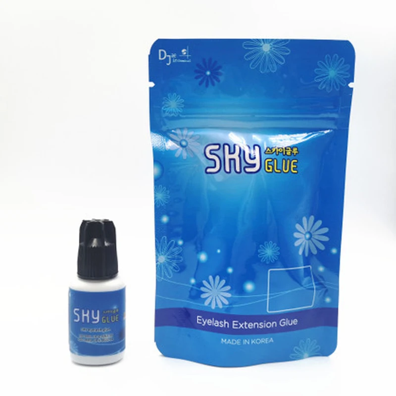 Original Sky Glue 1-2s Dry Time Most Powerful Fastest Korea Glue S+ for Eyelash Extensions MSDS Adhesive 5ml Black Cap
