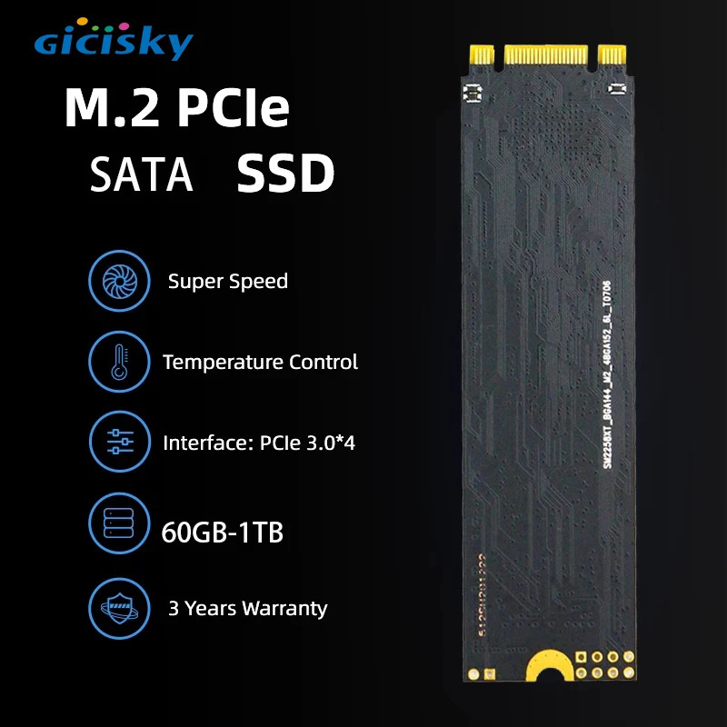 Gicisky SSD M2 SATA SSD 1TB 512GB 480GB M.2 2259 PCIe Hard Drive Disk Internal Solid State Drive for Desktop Laptop Free Ship