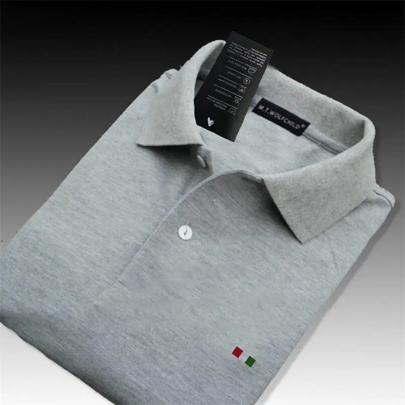 Рубашка поло мужская с коротким рукавом 100% хлопок Повседневная модная брендовая