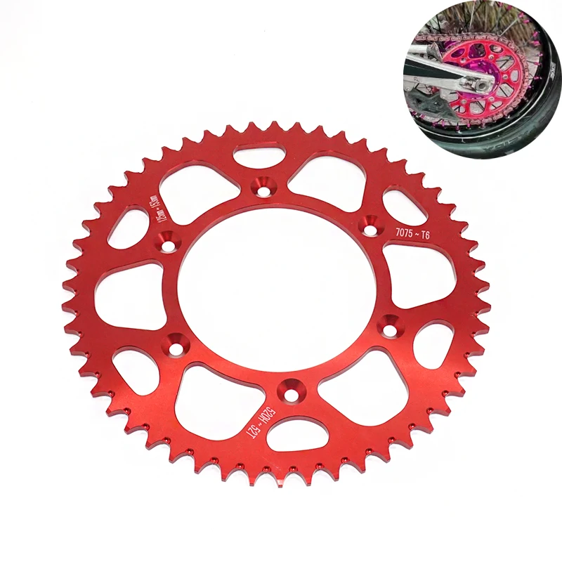 Мотоциклетный кривошипник маховик трансмиссия 7075 алюминиевый сплав 520H 52T для Honda