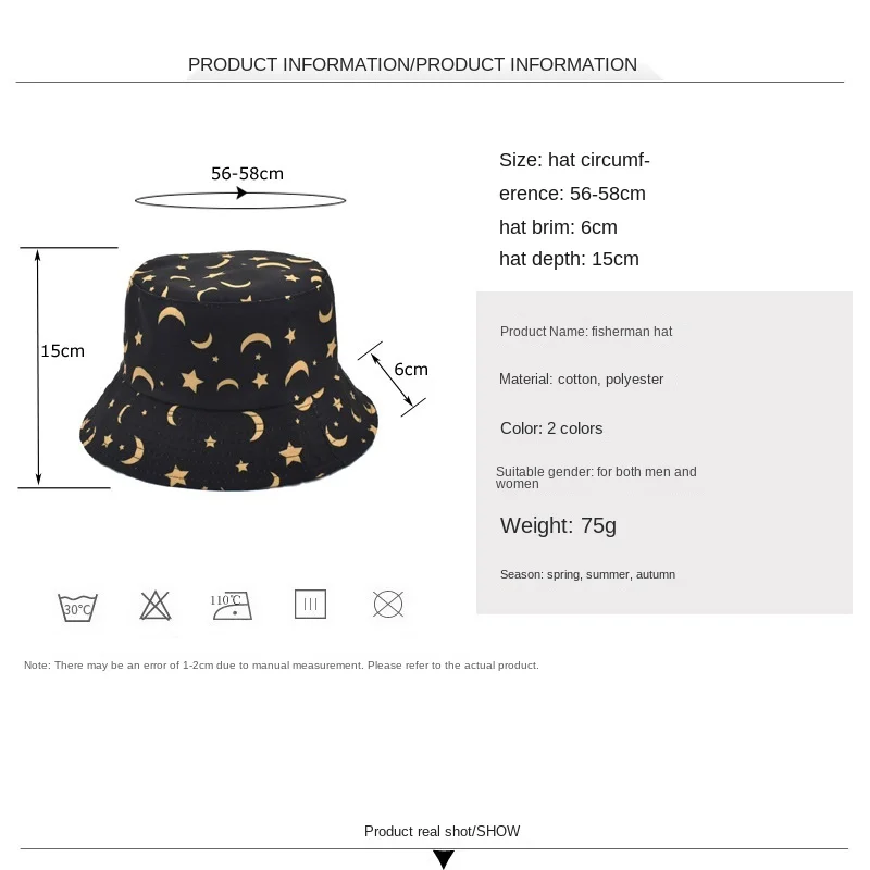 

bonnets Spring and autumn 2021 new printed fisherman hat women's basin hat fashion ladies outdoor travel visor