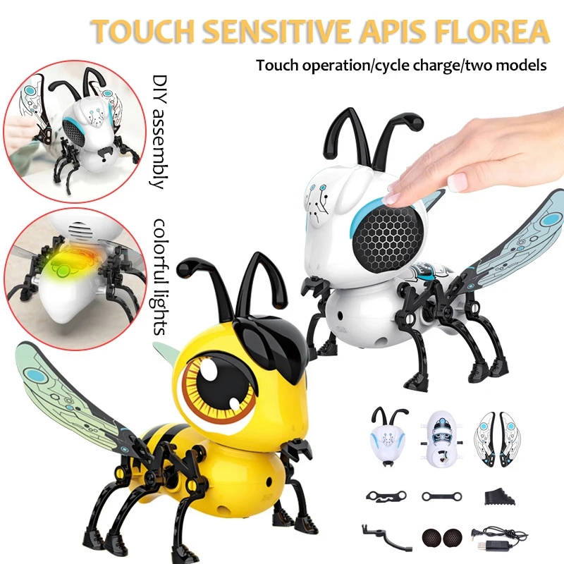 

Children DIY Assembled Touch Induction Simulation Bee Toy Gifts With Lighting Sound Effects Multifunctional Early Education