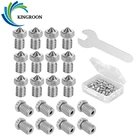 KINGROON 3D принтер E3D V5 V6 сопло M6 Резьбовая жесткая сталь латунь комплект сопел для нити 1,75 мм E3D V5 V6 Hotend экструдер