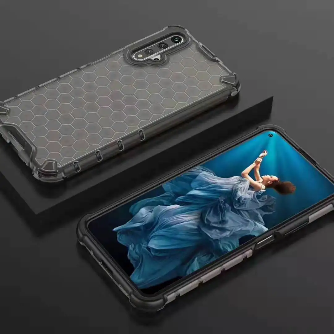 Grey Для huawei Nova 5T чехол для телефона сотовый узор ударопрочный ТПУ PC Гибридный корпус для Honor 20 - Цвет: Grey