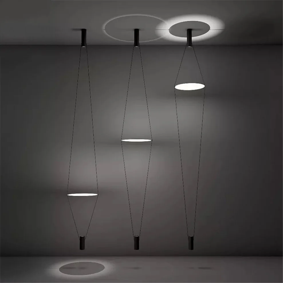 

postmodern Italian designer Reflector long line pendant lights Superior Hotel villa suspension luminaire industrial led fixture