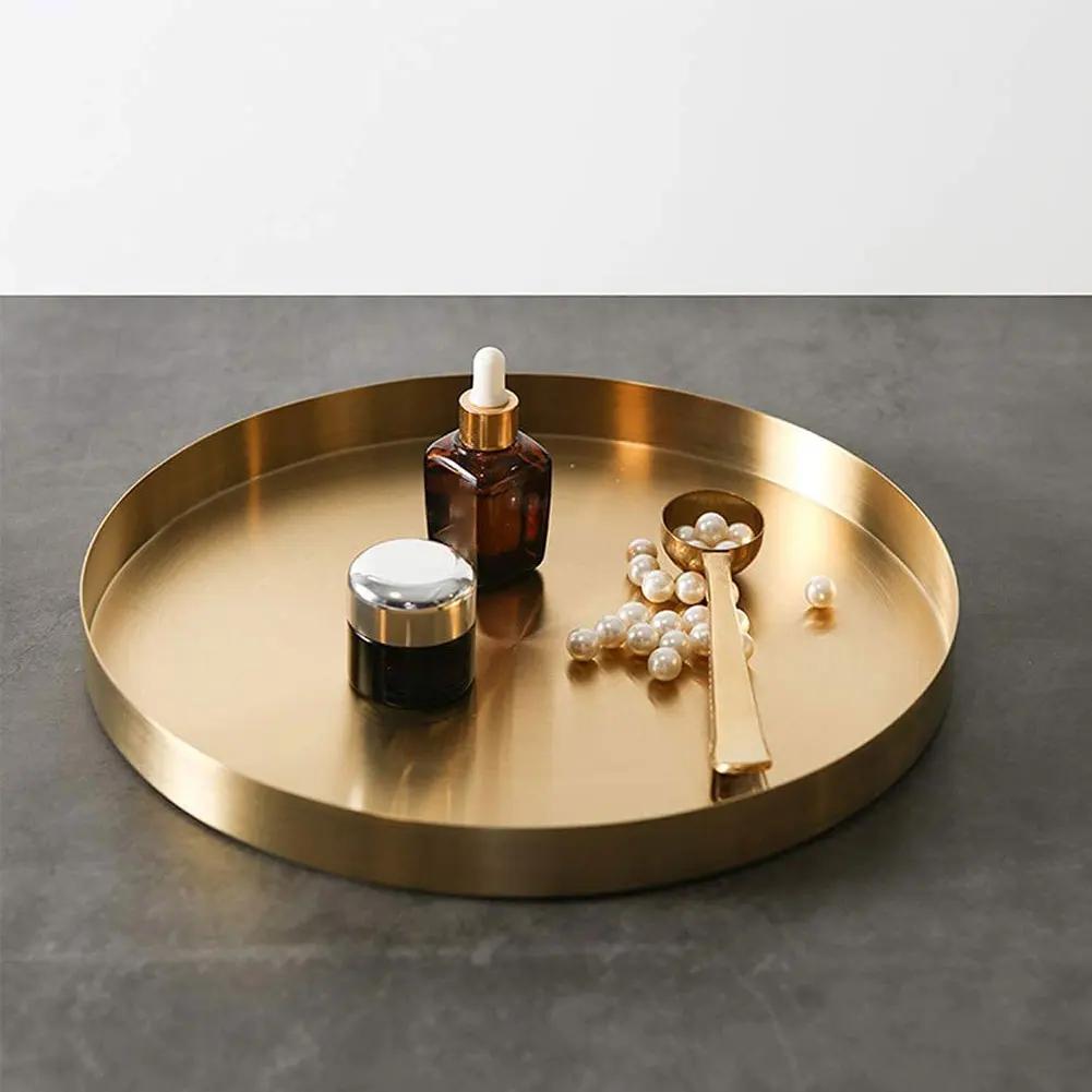 Золотой лоток для хранения из нержавеющей стали роскошная латунная Золотая