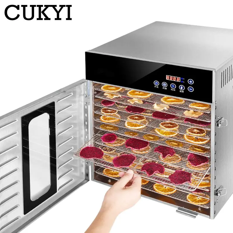 

CUKYI 12 Layer household Food dryer Dried Fruit Machine Automatic Dehydrator For Commercial Fruit Vegetables Herbal Tea 110/220V