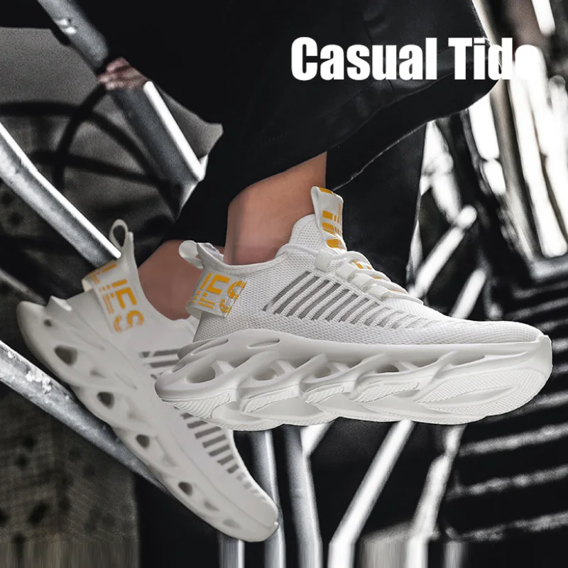 

Sports Shoes Breathable Light Casual Shoes Running Shoes Men's Vulcanize Shoes Men Walking Shoes Flying Fabric Sneakers Sz 44