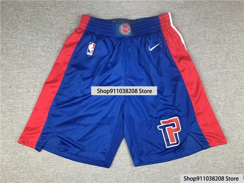 

NBA Detroit Pistons #11 Isiah Thomas Men's Basketball shorts Grant Hill Derrick Rose Retro Swingman Jogging Short Pant