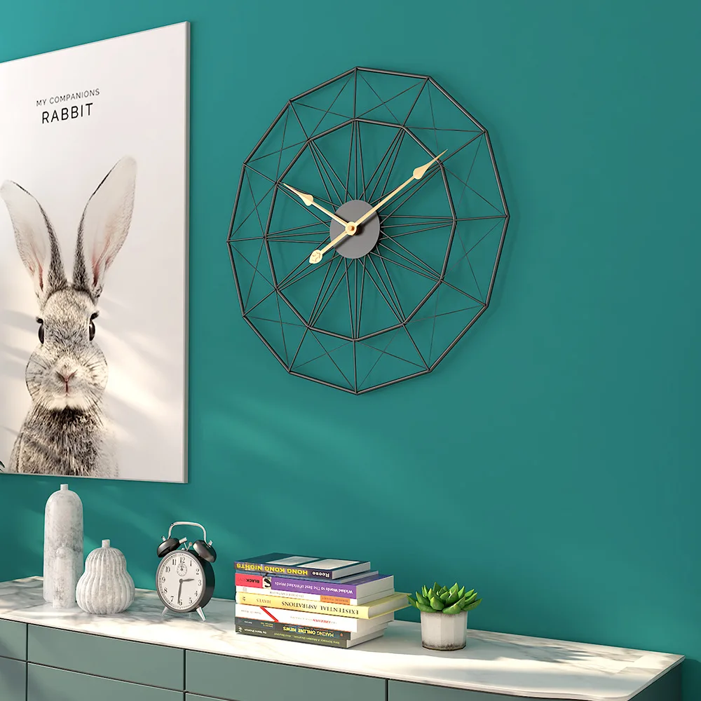 

Home Furnishing Simplicity Restoring ancient ways Living room iron wall clock Round decorative clock Metal silent clock