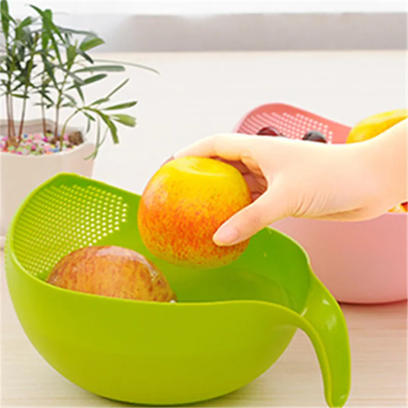 

Plastic cleaner vegetable basin basket washing filter kitchen tools two in one rice washer plastic sieve fruit bowl