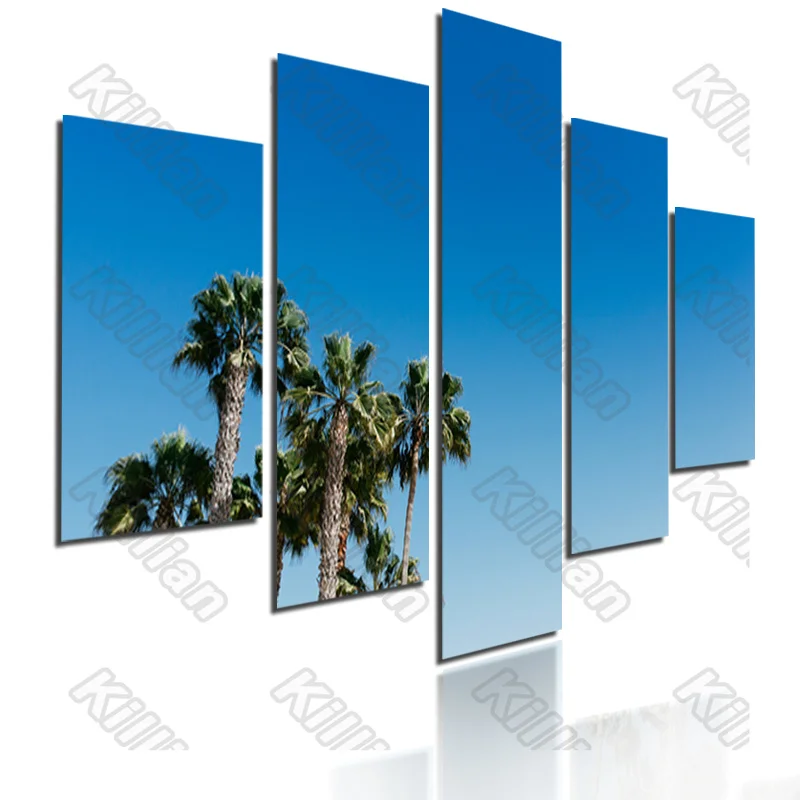 

Landscape Style Mural Canvas Paintings Bed Home Decor Prints 5 Pieces Plant Coconut Tree Decoration Living Room Wall Fresco