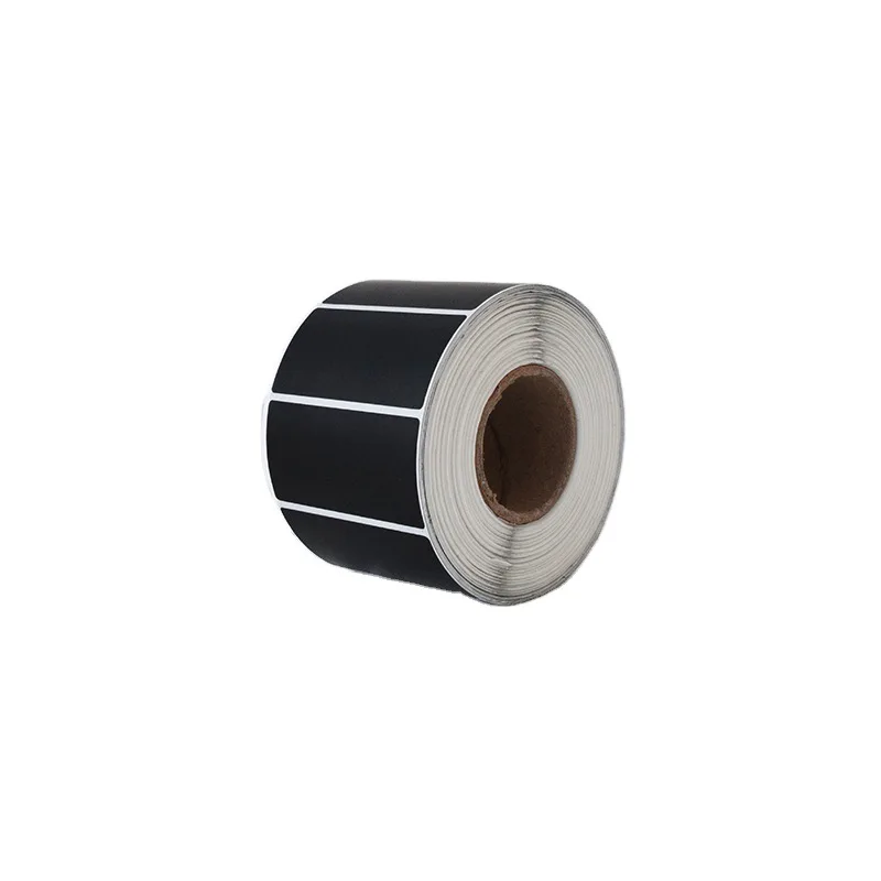 Black Thermal Transfer Label Blank Coated Paper Barcode Adhesive Sticker Waterproof Oil-proof Sticker Label with Belt