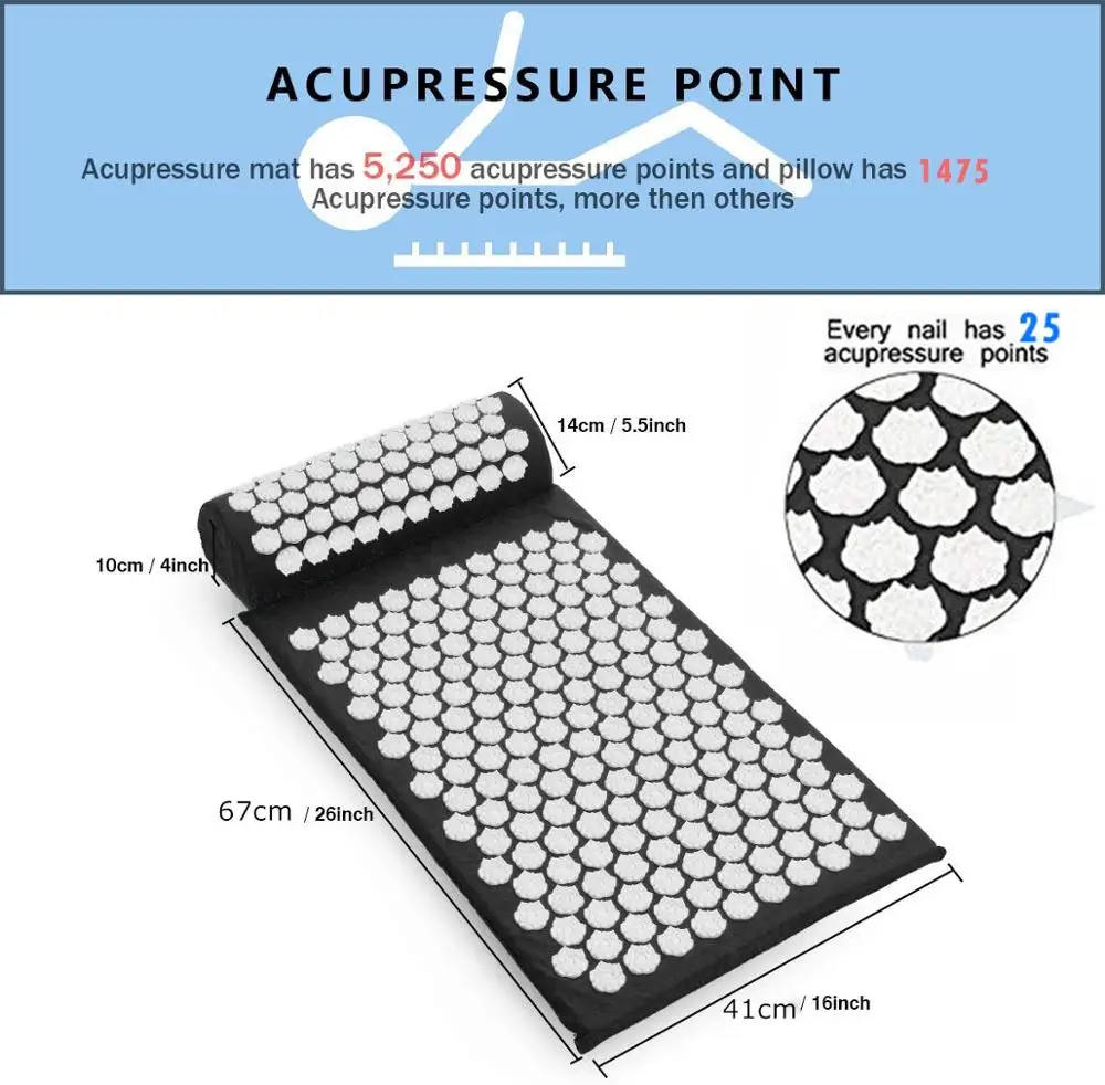 Прямая поставка массажный коврик Lotus для акупунктуры с подушкой 12 цветов фитнеса