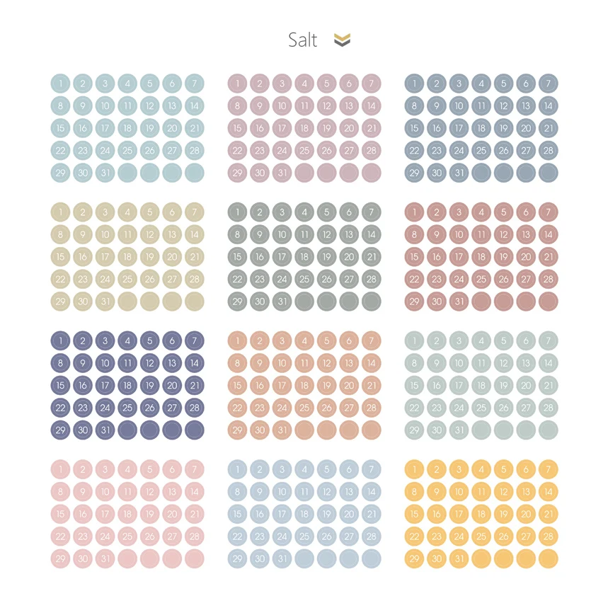 MyPretties Round Label Dot Stickers Number Planner Weekly Daily Schedule Mark Agenda Stationery | Канцтовары для офиса и дома