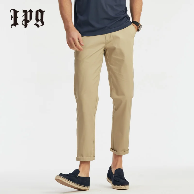 

Новинка 2020, мужские Модные деловые повседневные брюки Ipg светильник брюки, хлопковая облегающая Мужская одежда, мужские прямые брюки до щик...